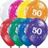 Balónky s číslem 50 - mix barev - 6ks