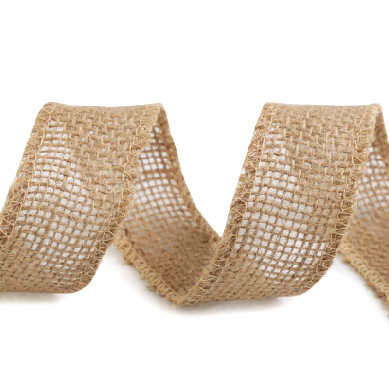 Jutová stuha obšitá 3cm/13,5m