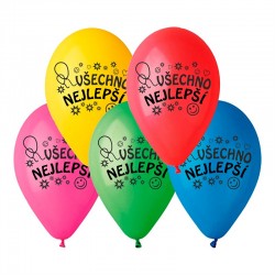 Balónky potisk Všechno nejlepší 10ksBalónek potisk Všechno nejlepší