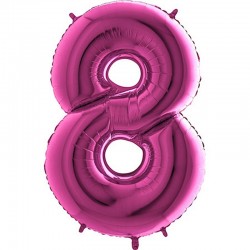 Balónek číslice 8 růžová 102cm