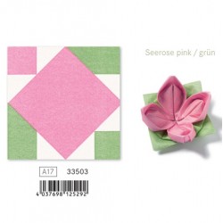 Ubrousky origami růžovo-zelený květUbrousky origami růžovo-zelený květ