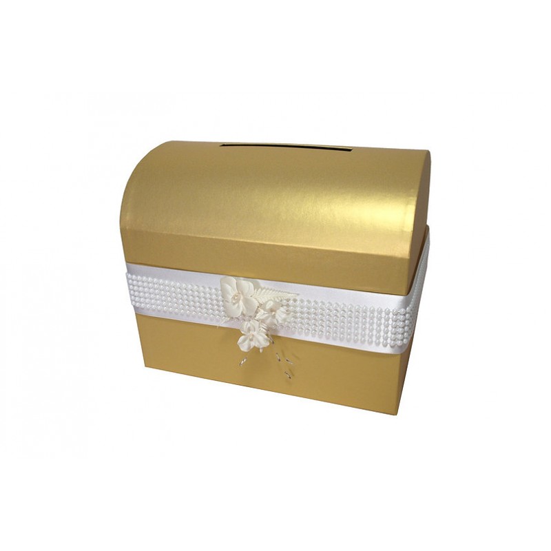 Krabička na přání a peníze zlatá