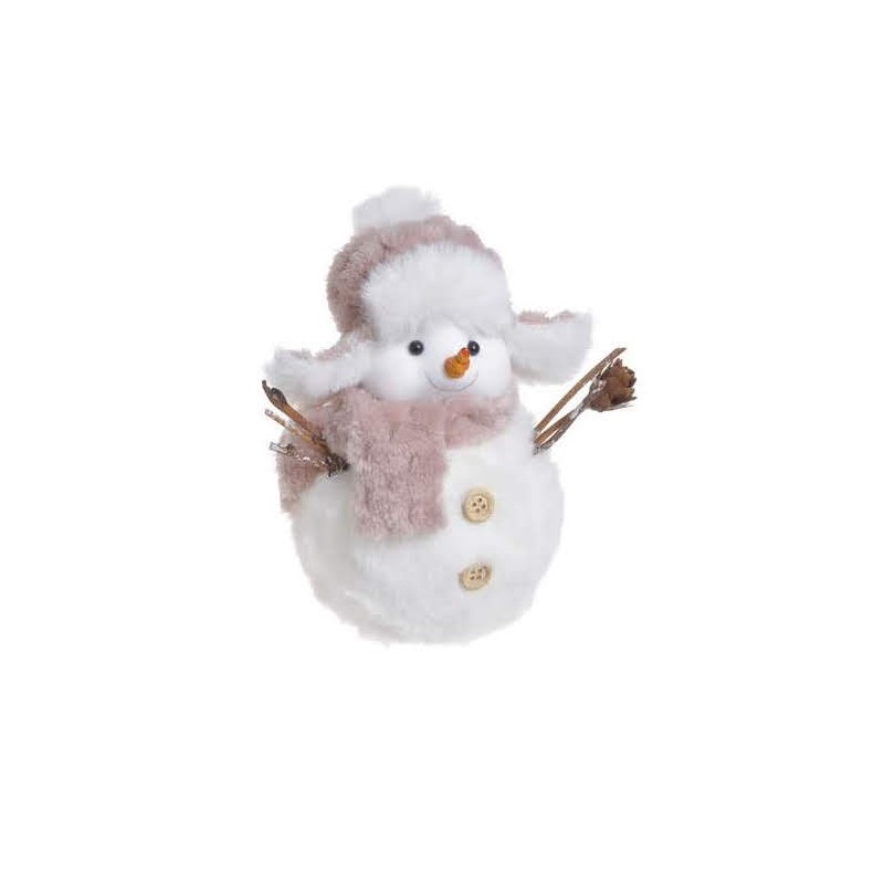Sněhulák plyšový s růžovou čepicí