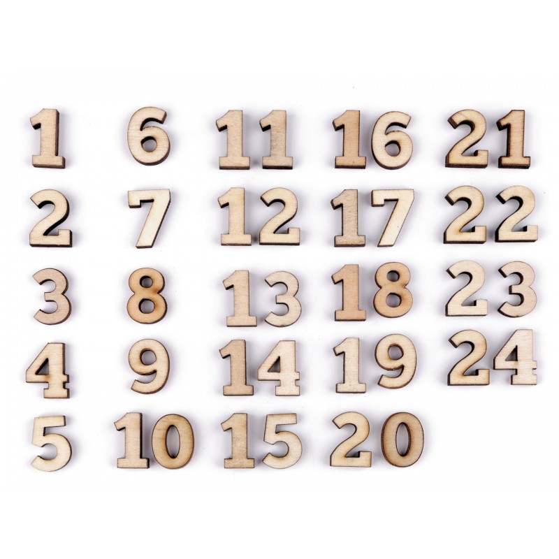 Čísla k výrobě adventního kalendáře