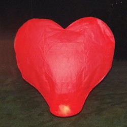 Lampion přání - červené srdce