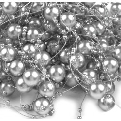 Perličky na silikonu - Stříbrná - 13mm