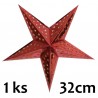 Lampion pěticípá hvězda červená hologram