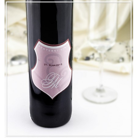 Etiketa na svatební víno s monogramem