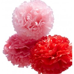 POM POMs červená 30cm - Květina z hedvábného papíru POM POMs červená 20cm - Květina z hedvábného papíru 