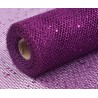 Dekorační síťka fialová purpura se třpytkami - 1m