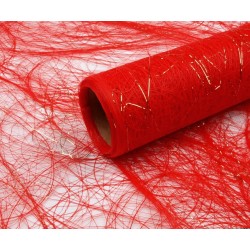 Dekorační sizofiber červená šíře 53 cm s lurexem