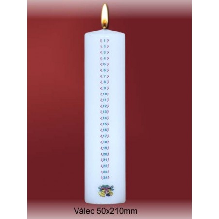 Adventní svíčka s potiskem kalendarium