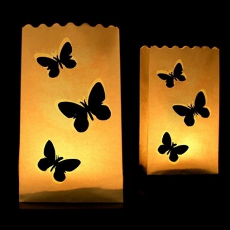 Papírové lucerny s motýlky - 10ks