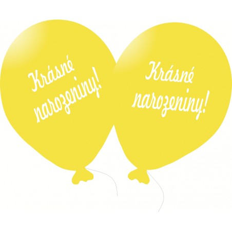 Balónek s potiskem Krásné narozeniny žlutá