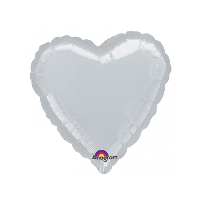Foliový balonek srdce stříbrné