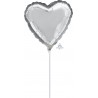 Foliový balonek srdce stříbrné